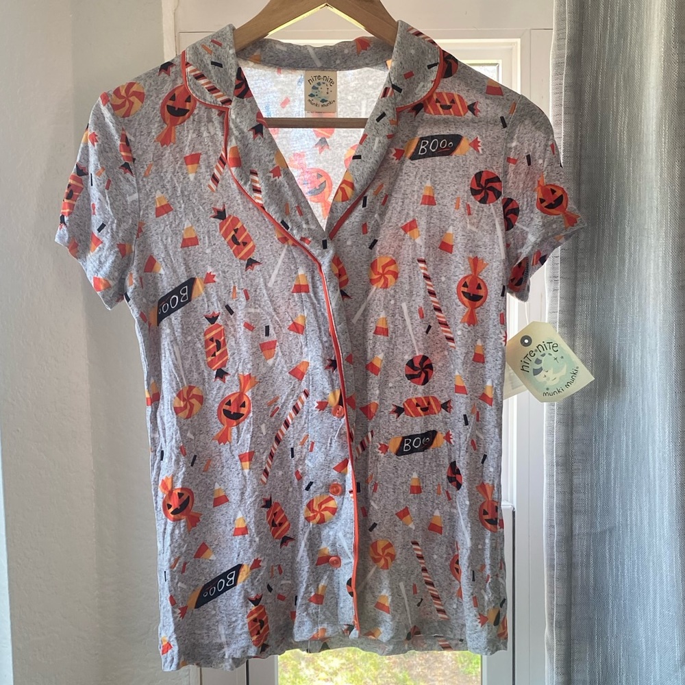 Nite Nite by Munki Munki Halloween Pajama Top XS